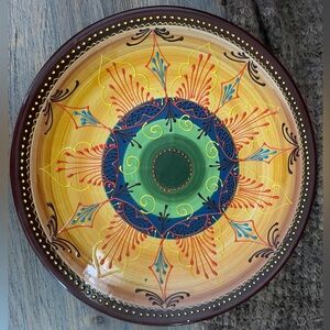 El Poyeton Ceramic Bowl/plate,  Made In Spain, 16” round, Beautiful coloring